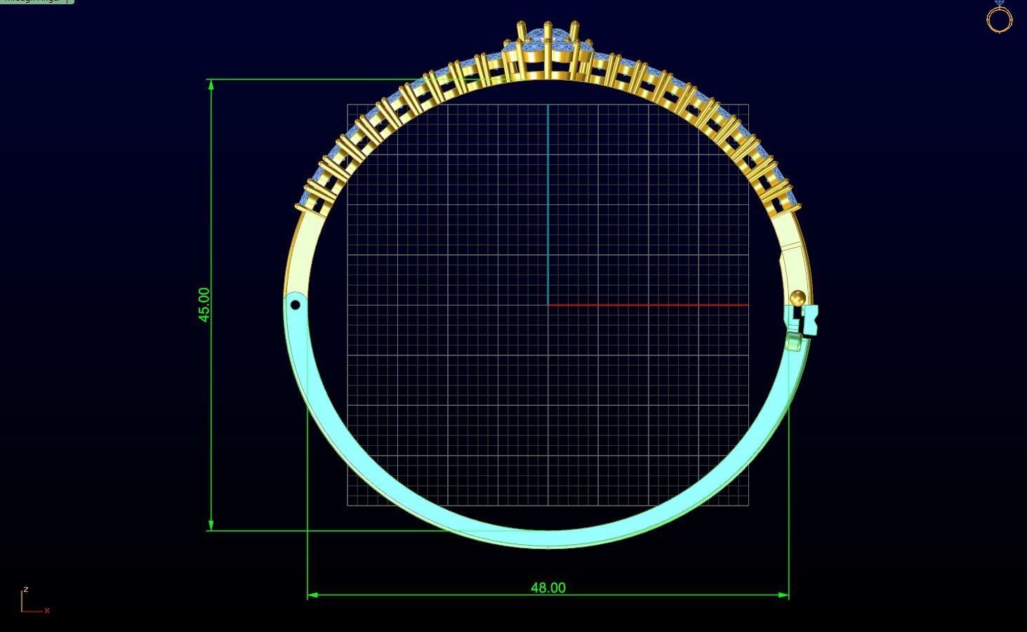 bangle bracelet 3D print model_1