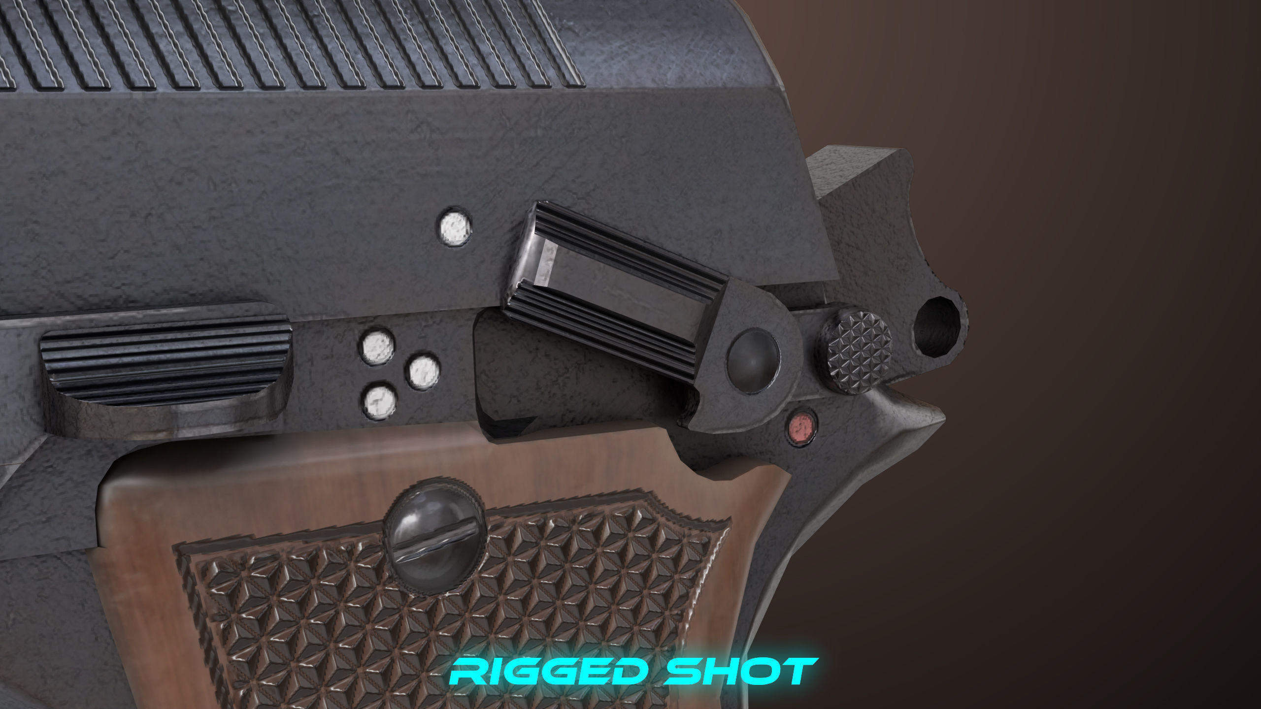 Pistol 08 Black Generic All PBR UE Textures Included Low-poly 3D model_43