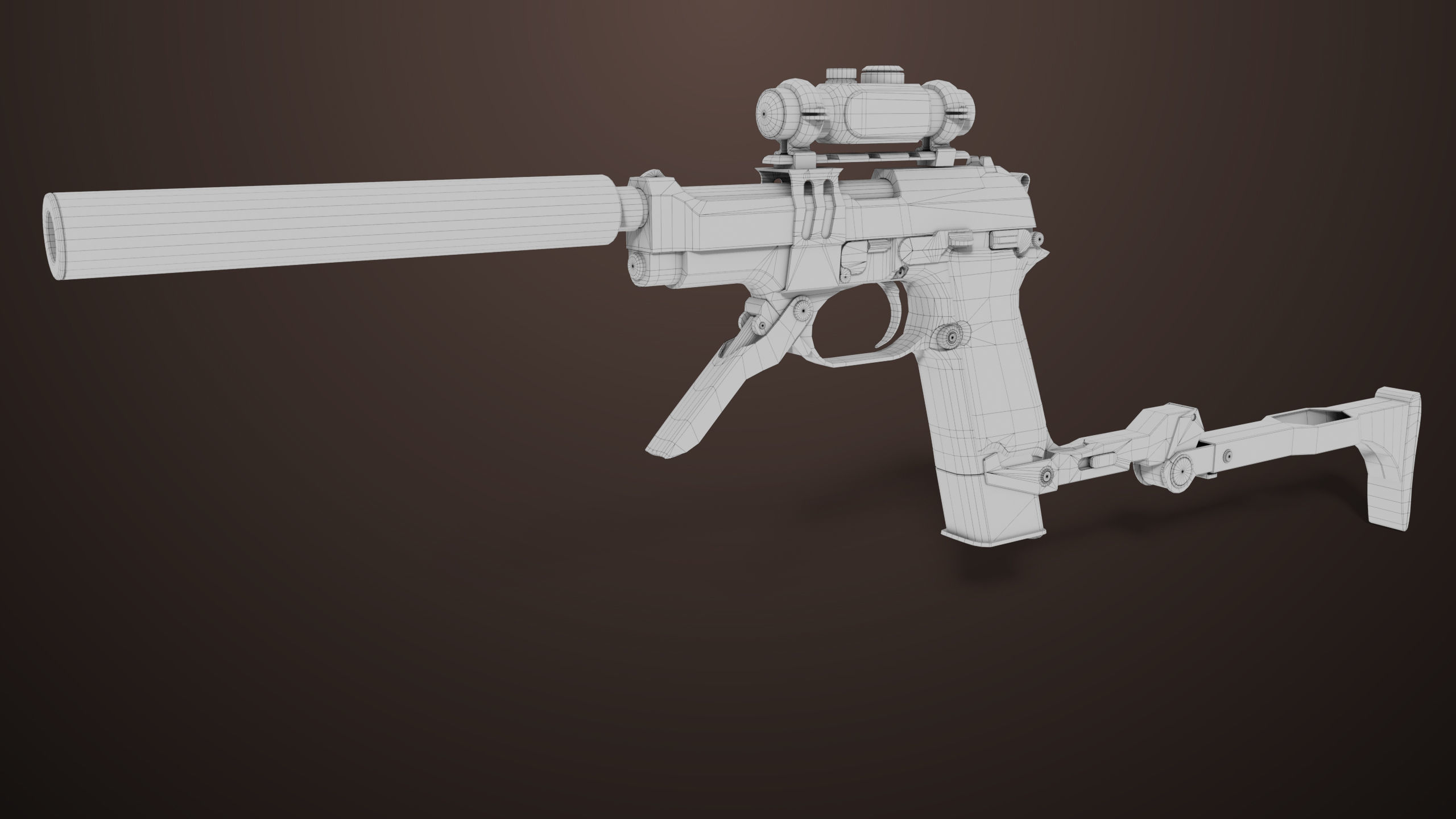 Pistol 08 Black Generic All PBR UE Textures Included Low-poly 3D model_56