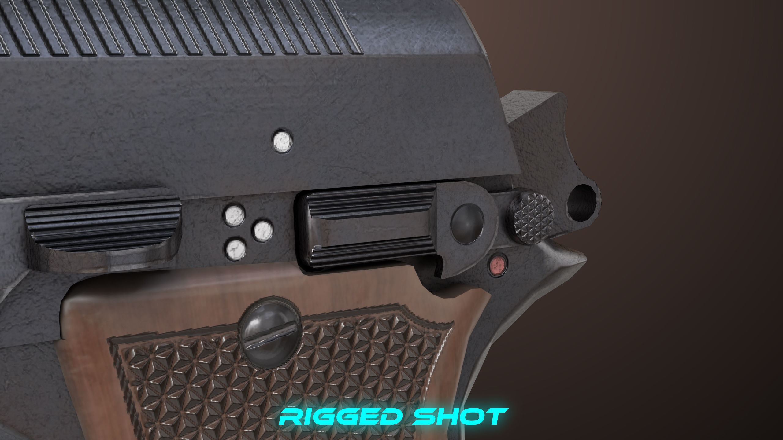 Pistol 08 Black Generic All PBR UE Textures Included Low-poly 3D model_39