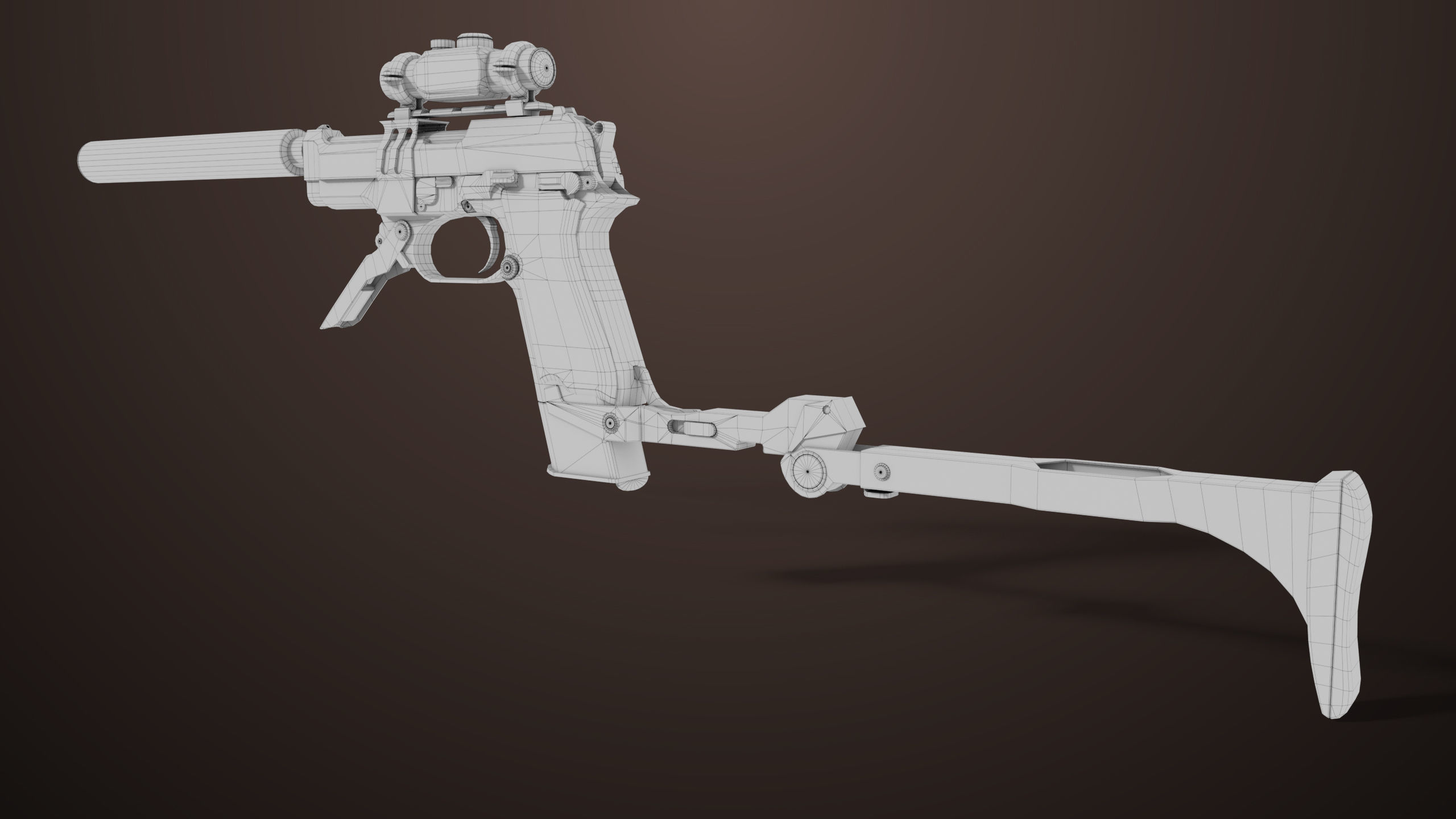 Pistol 08 Black Generic All PBR UE Textures Included Low-poly 3D model_46