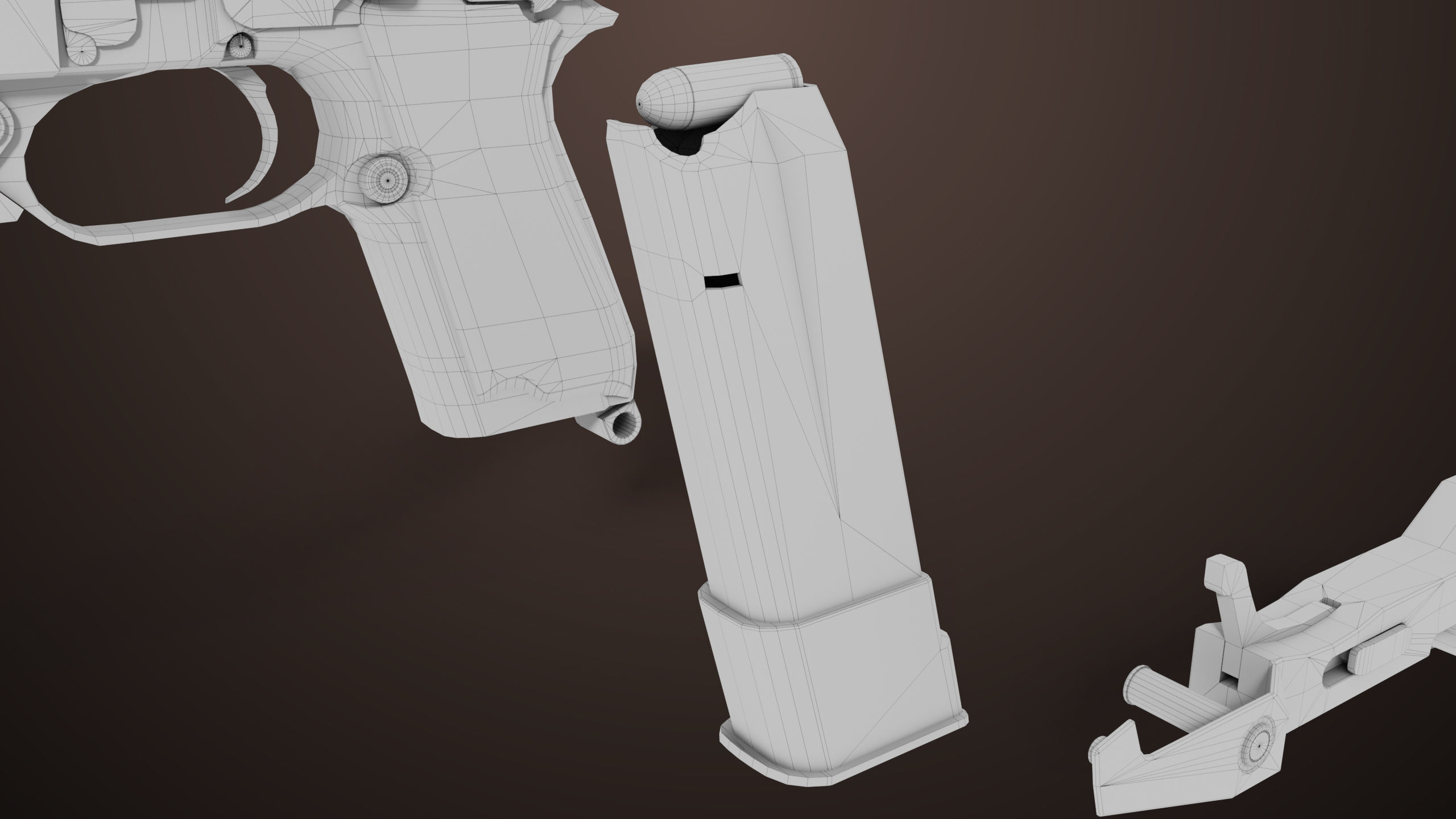 Pistol 08 Black Generic All PBR UE Textures Included Low-poly 3D model_74