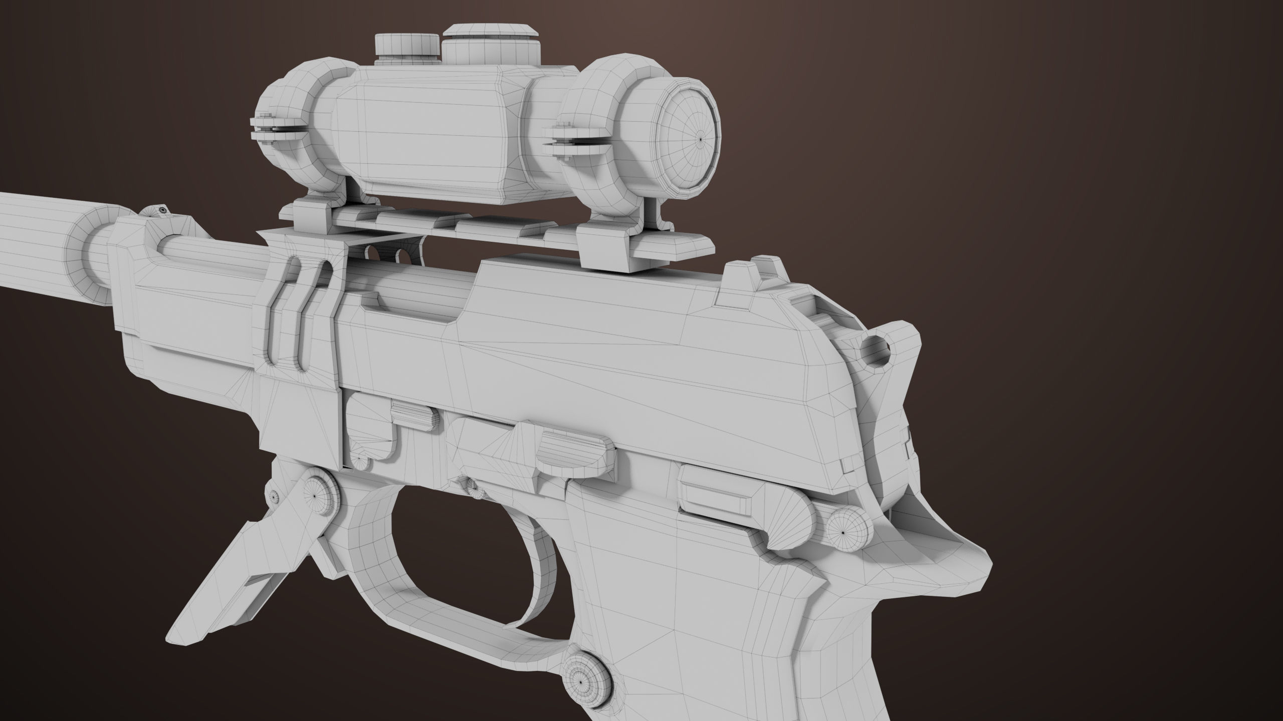 Pistol 08 Black Generic All PBR UE Textures Included Low-poly 3D model_62