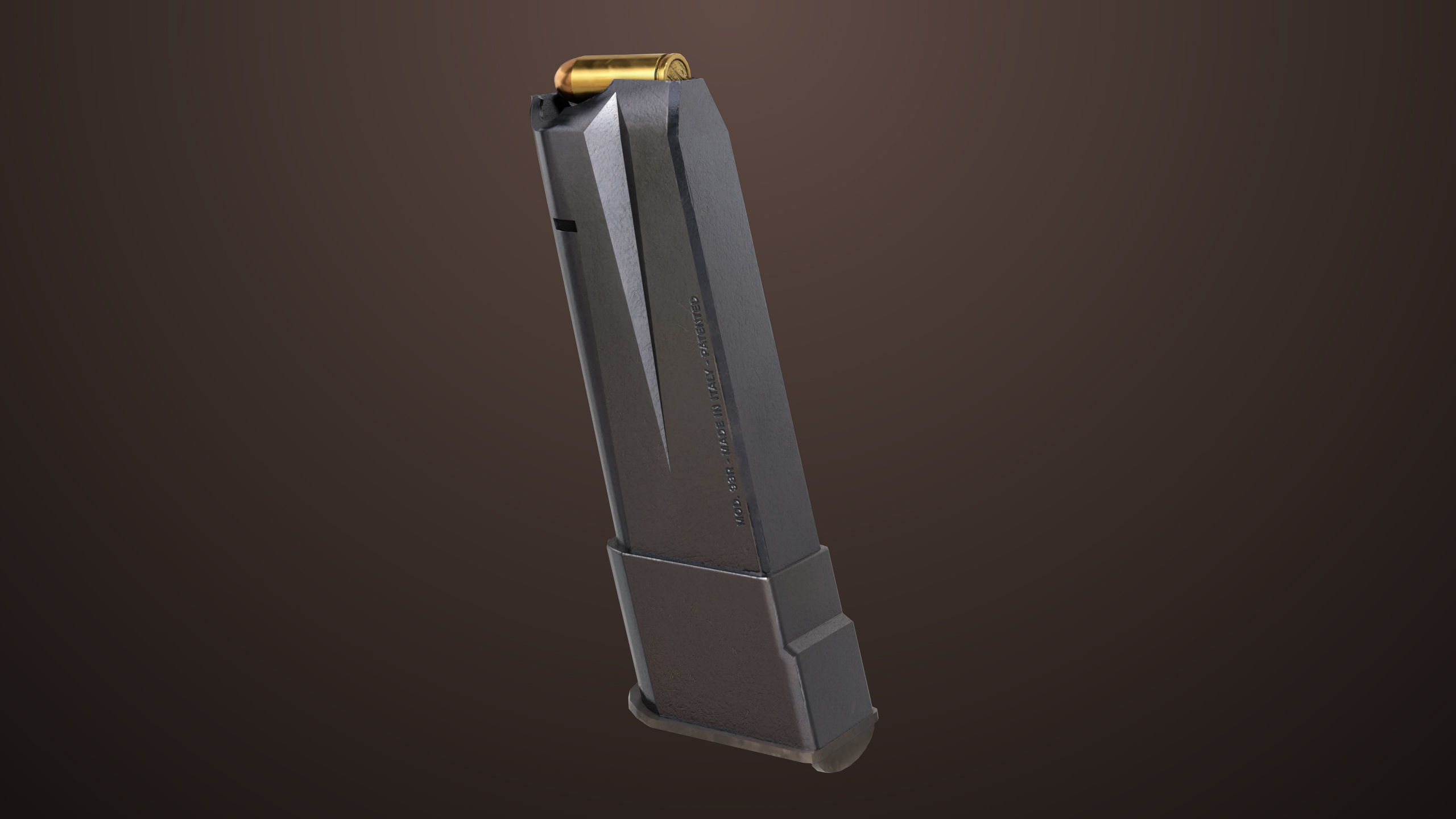 Pistol 08 Black Generic All PBR UE Textures Included Low-poly 3D model_33