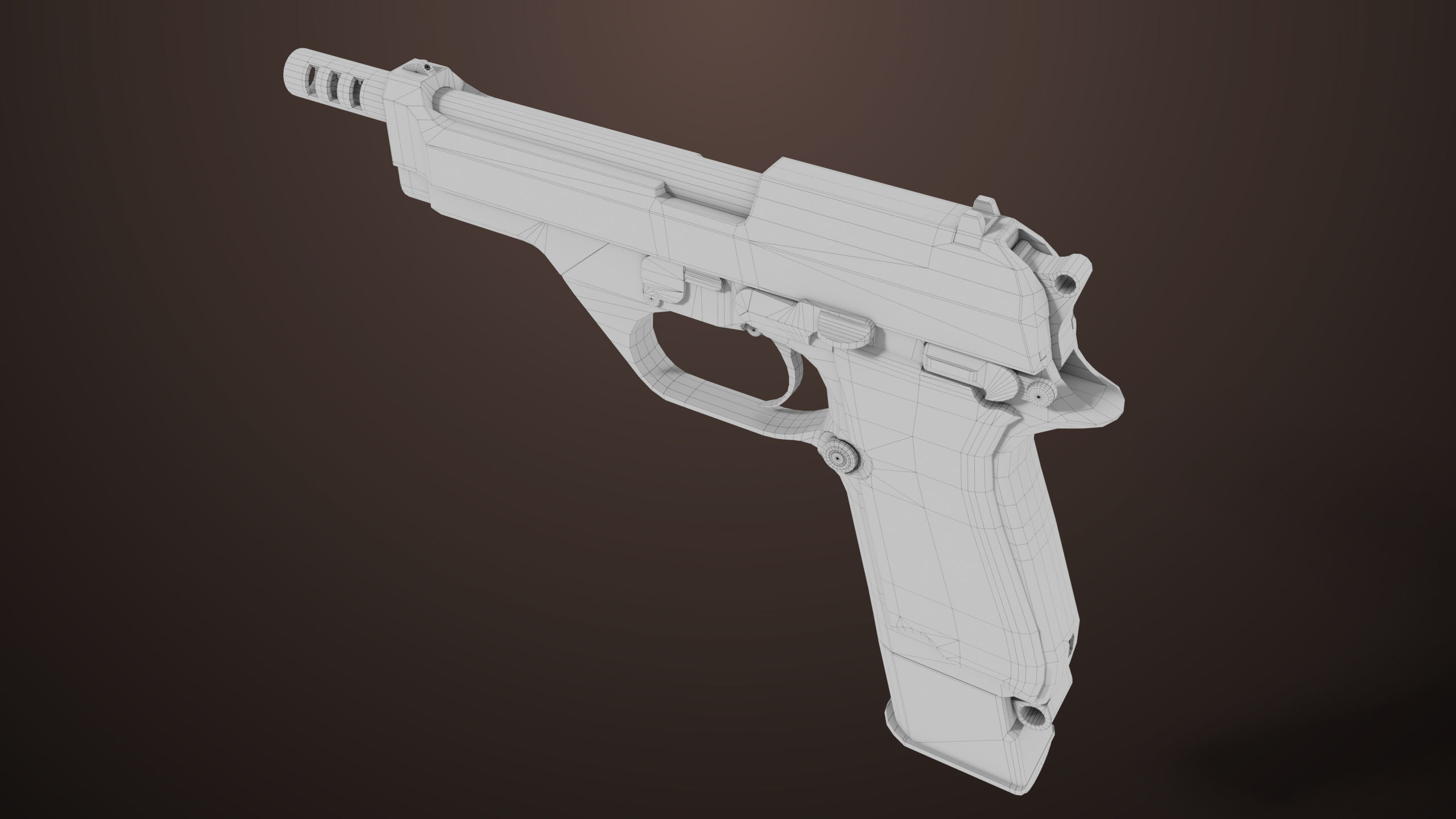 Pistol 08 Black Generic All PBR UE Textures Included Low-poly 3D model_70