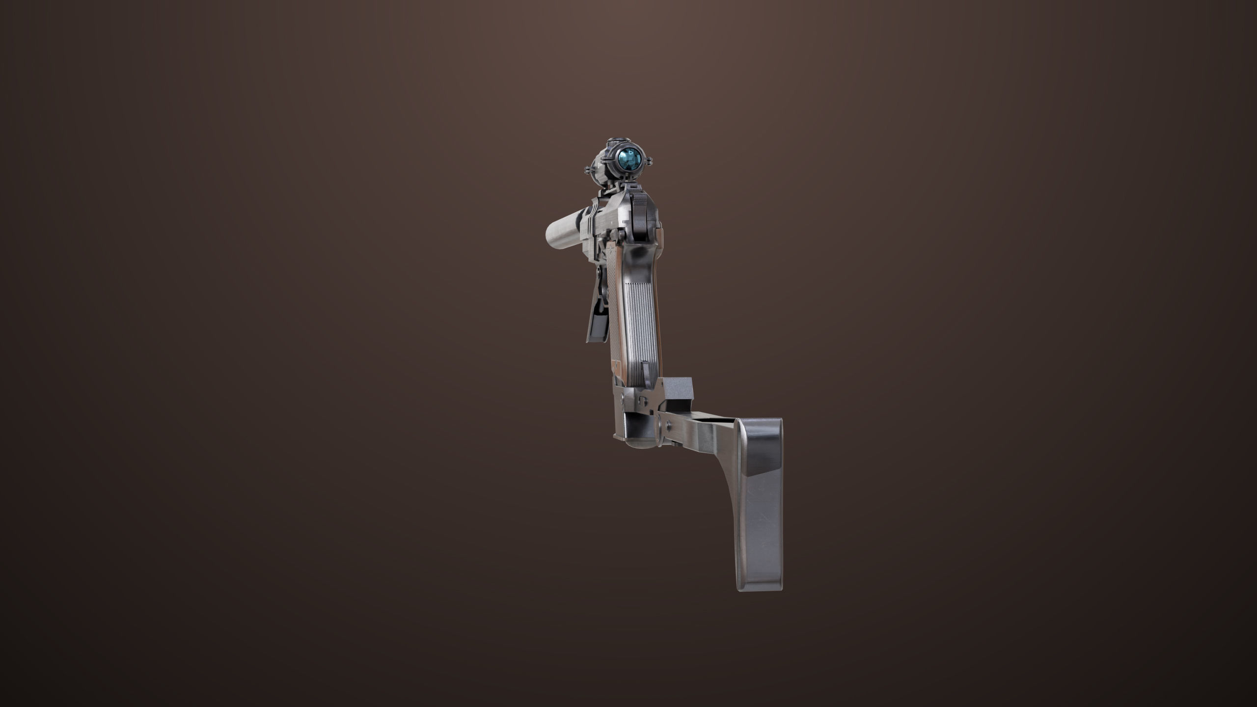 Pistol 08 Black Generic All PBR UE Textures Included Low-poly 3D model_21
