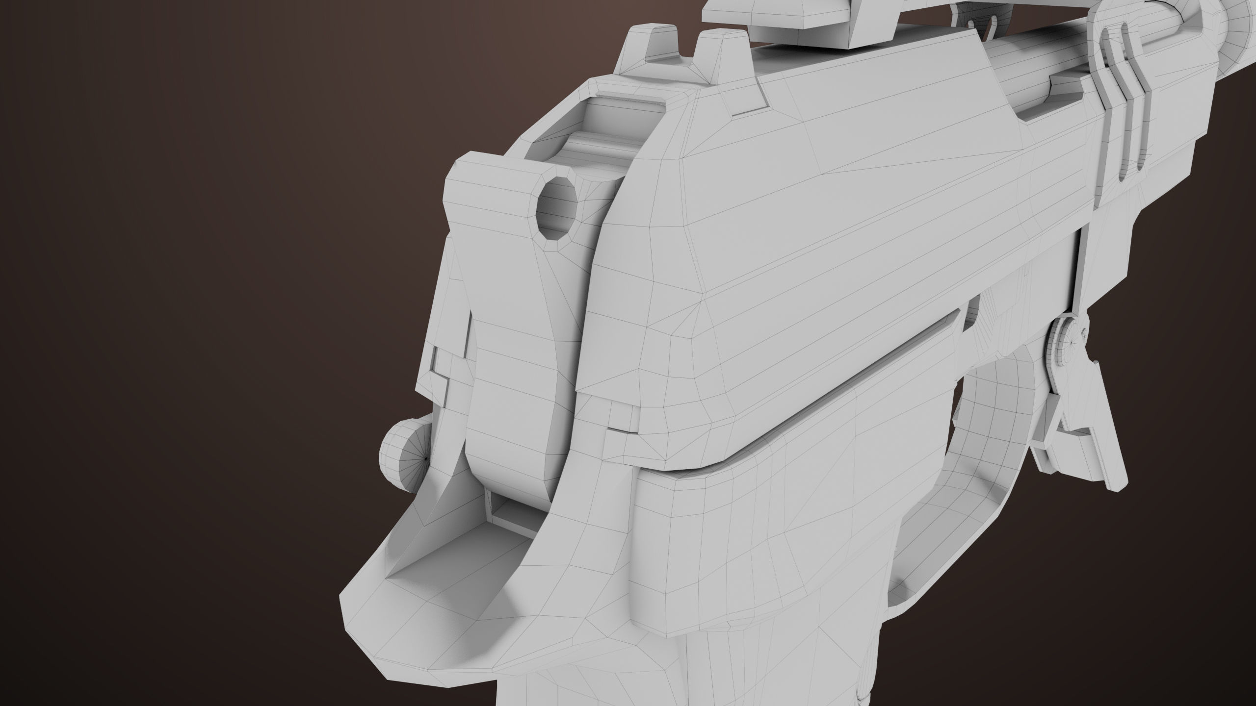 Pistol 08 Black Generic All PBR UE Textures Included Low-poly 3D model_63