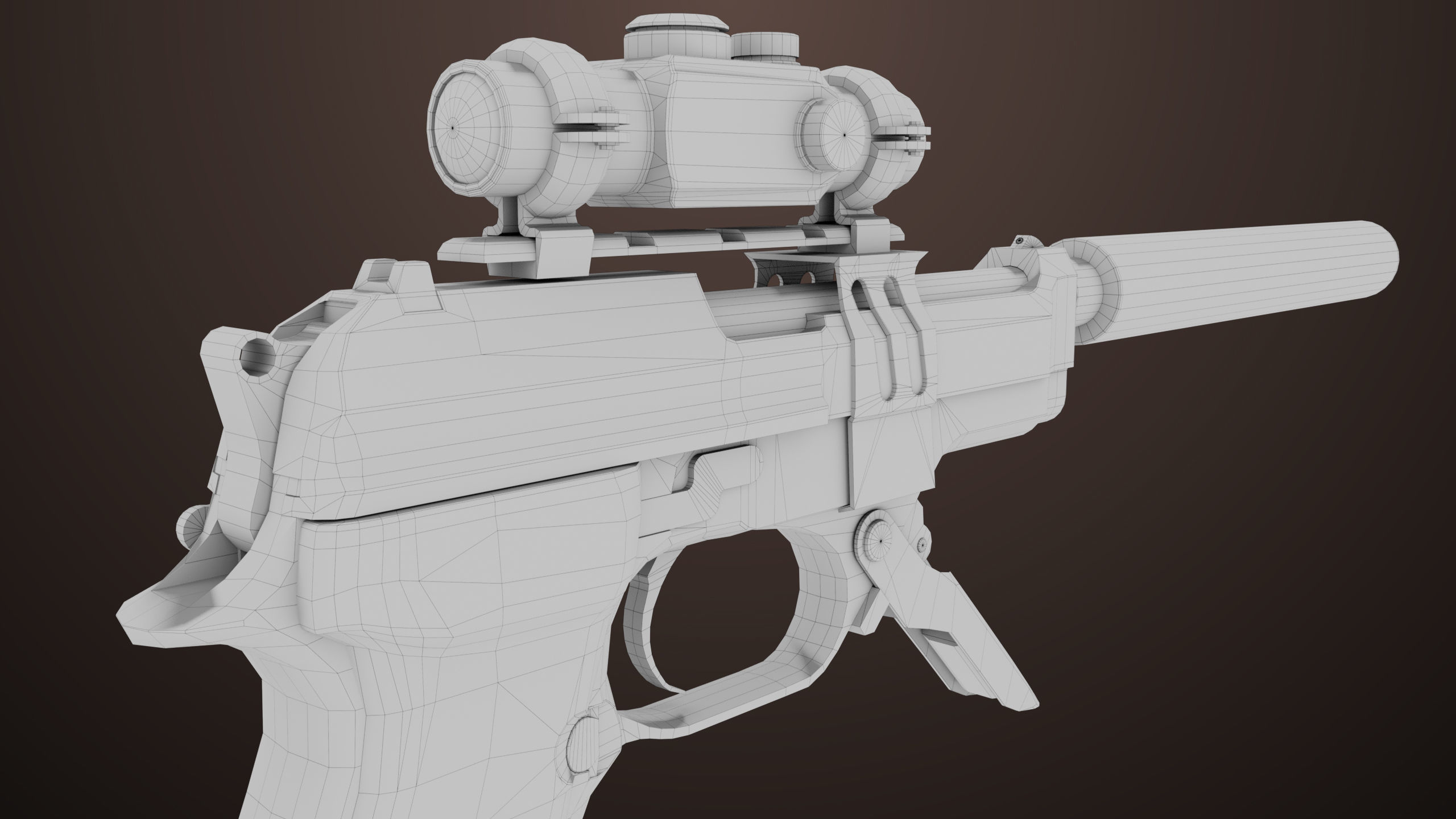 Pistol 08 Black Generic All PBR UE Textures Included Low-poly 3D model_67