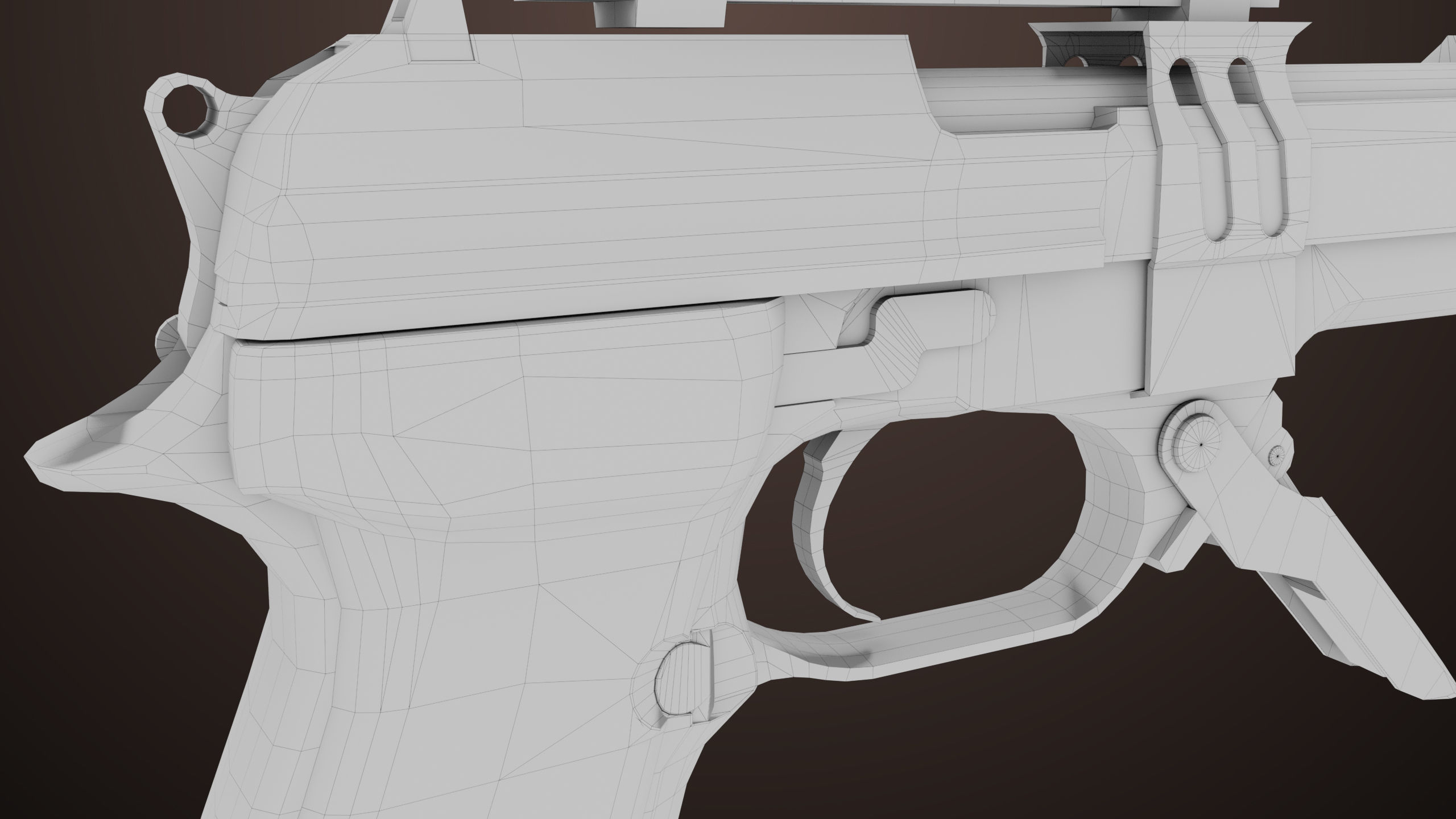 Pistol 08 Black Generic All PBR UE Textures Included Low-poly 3D model_66