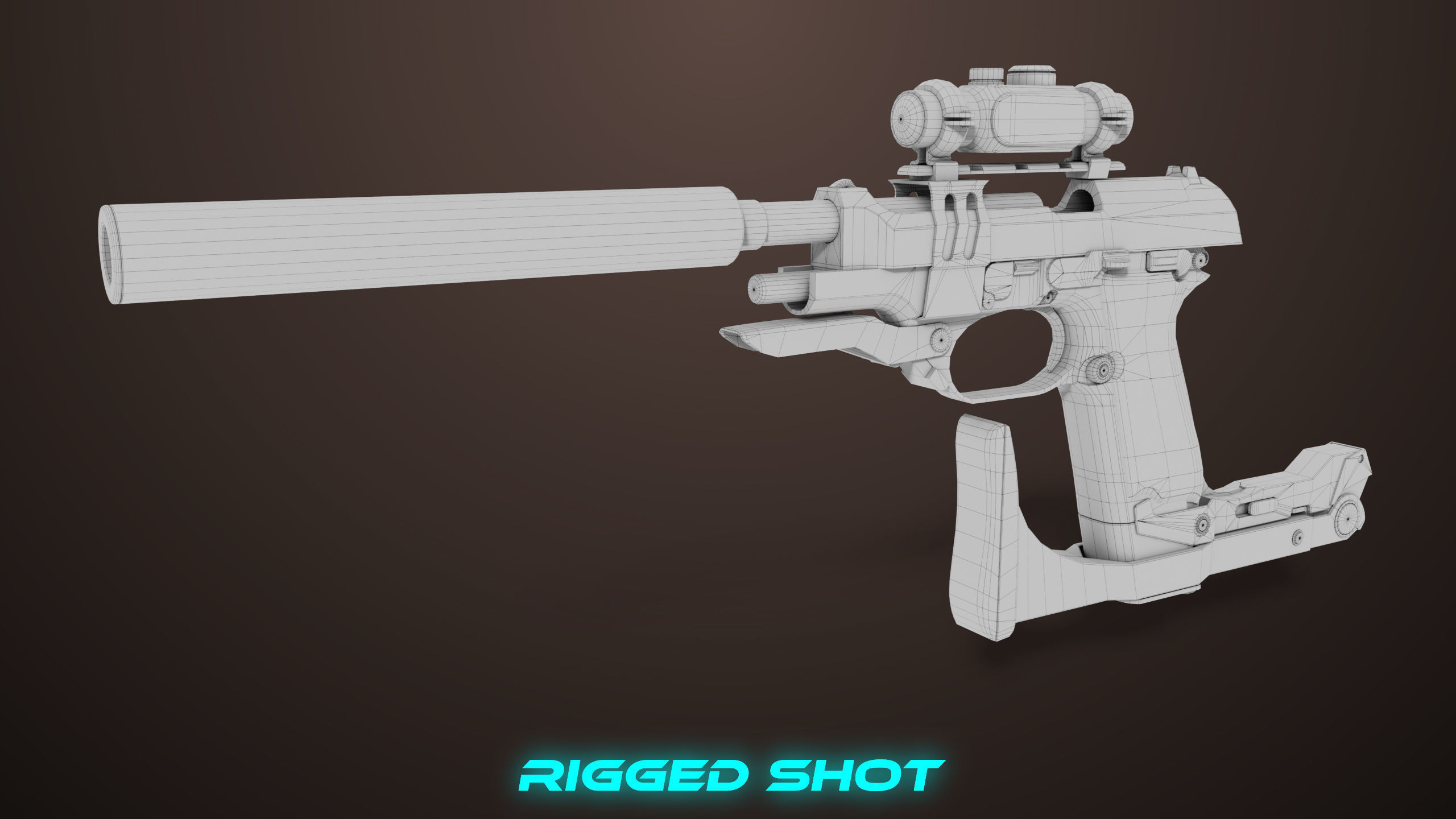 Pistol 08 Black Generic All PBR UE Textures Included Low-poly 3D model_55