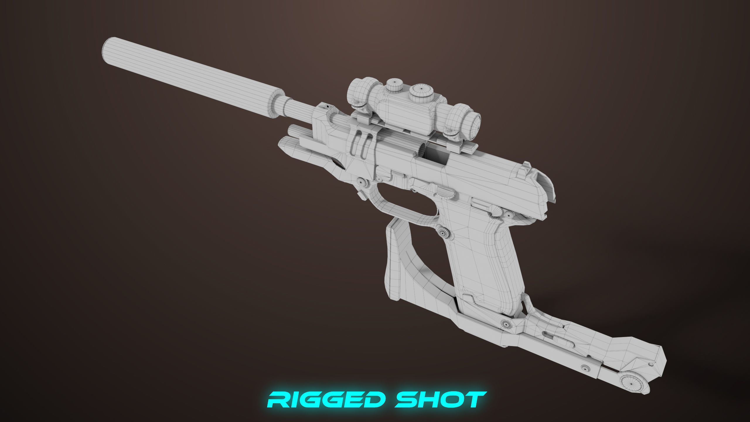 Pistol 08 Black Generic All PBR UE Textures Included Low-poly 3D model_48