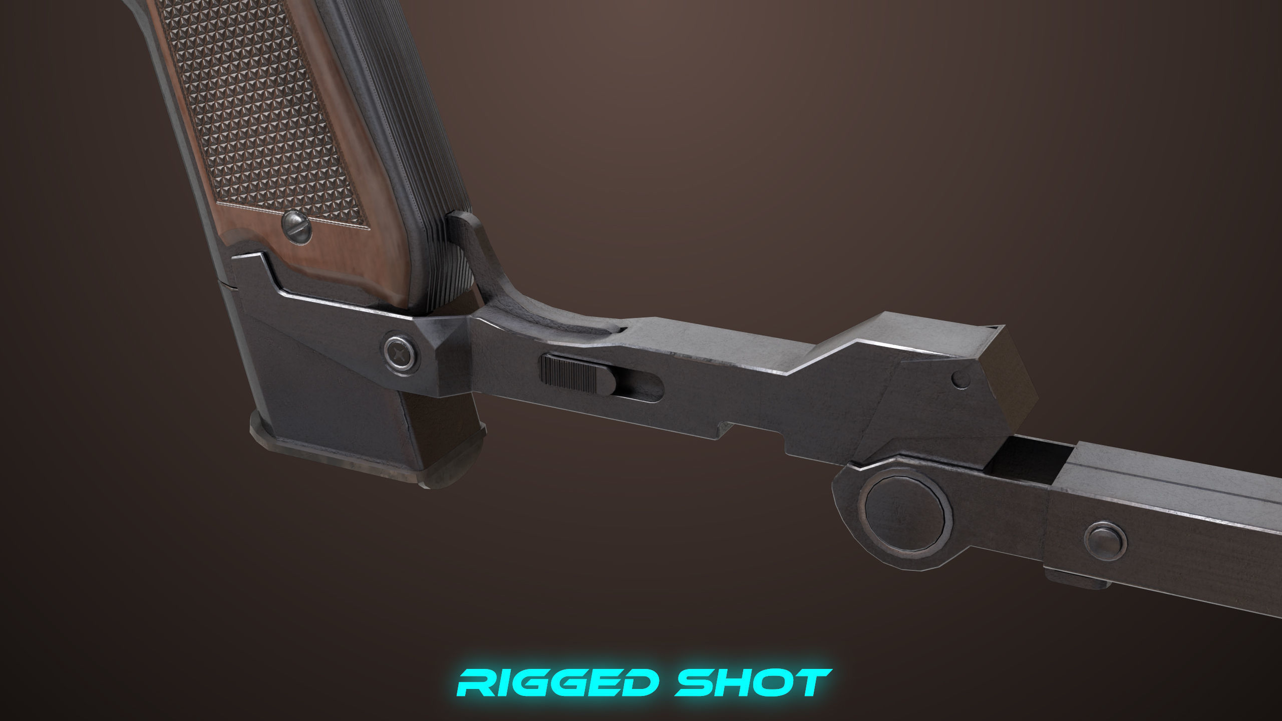 Pistol 08 Black Generic All PBR UE Textures Included Low-poly 3D model_26