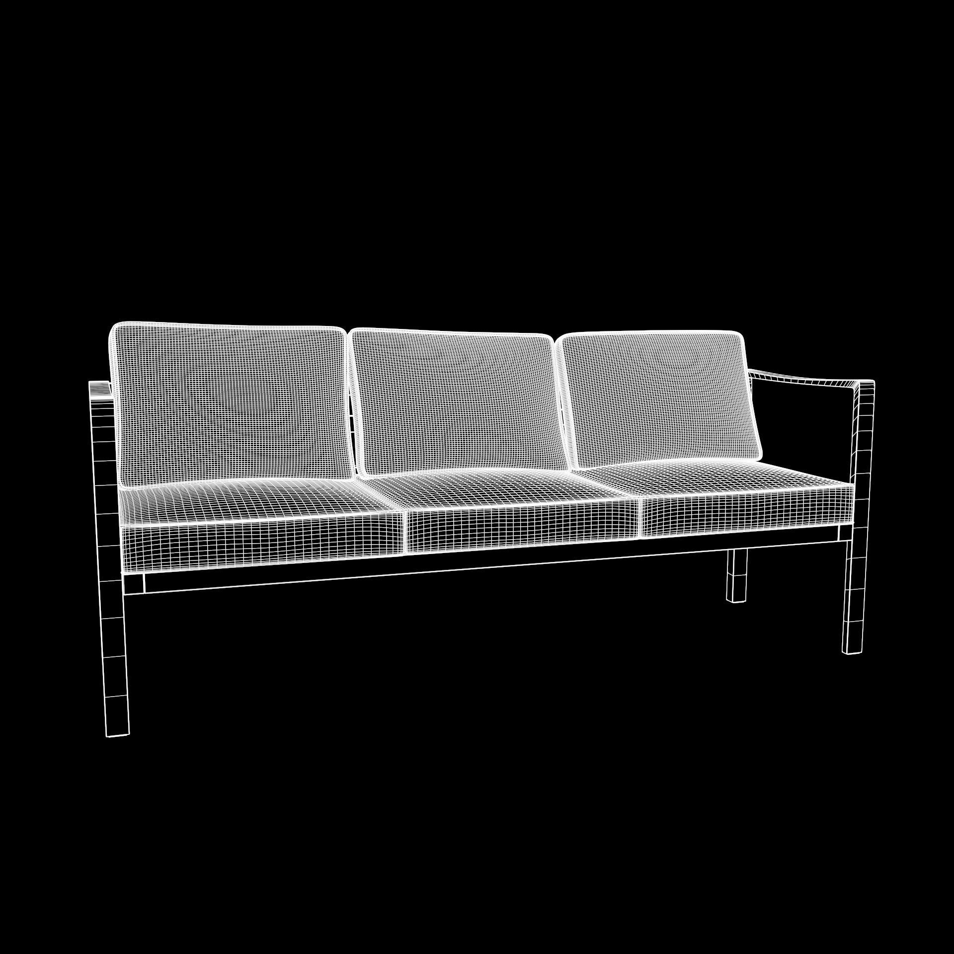 out bench sling fabric 002 Low-poly 3D model_11