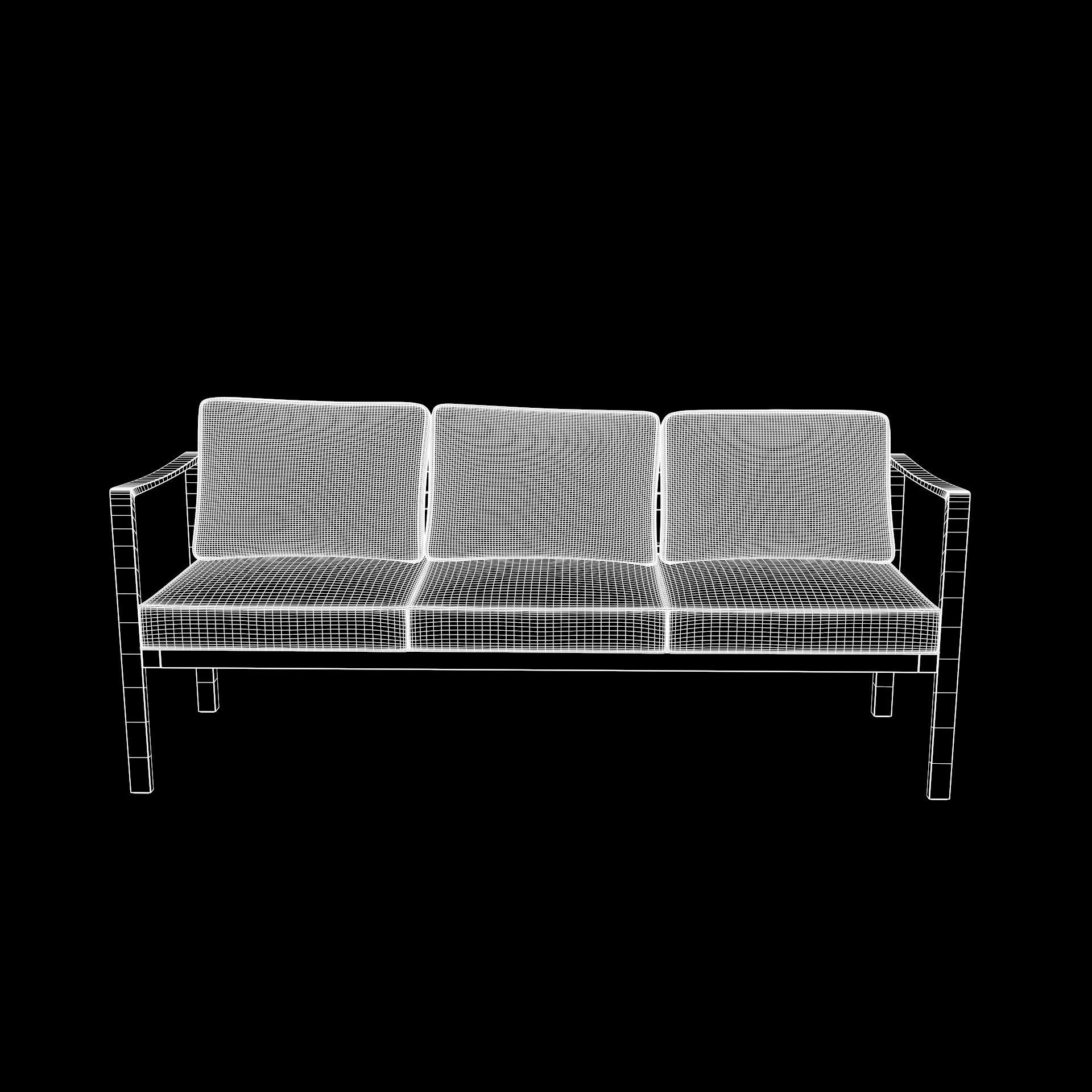 out bench sling fabric 012 Low-poly 3D model_9