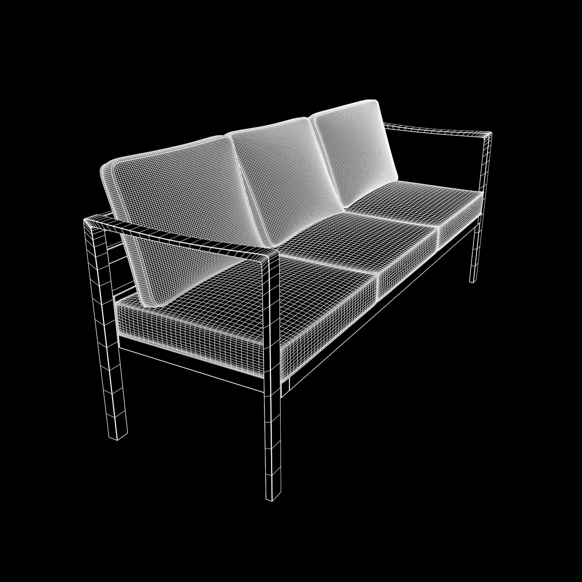 out bench sling fabric 019 Low-poly 3D model_12