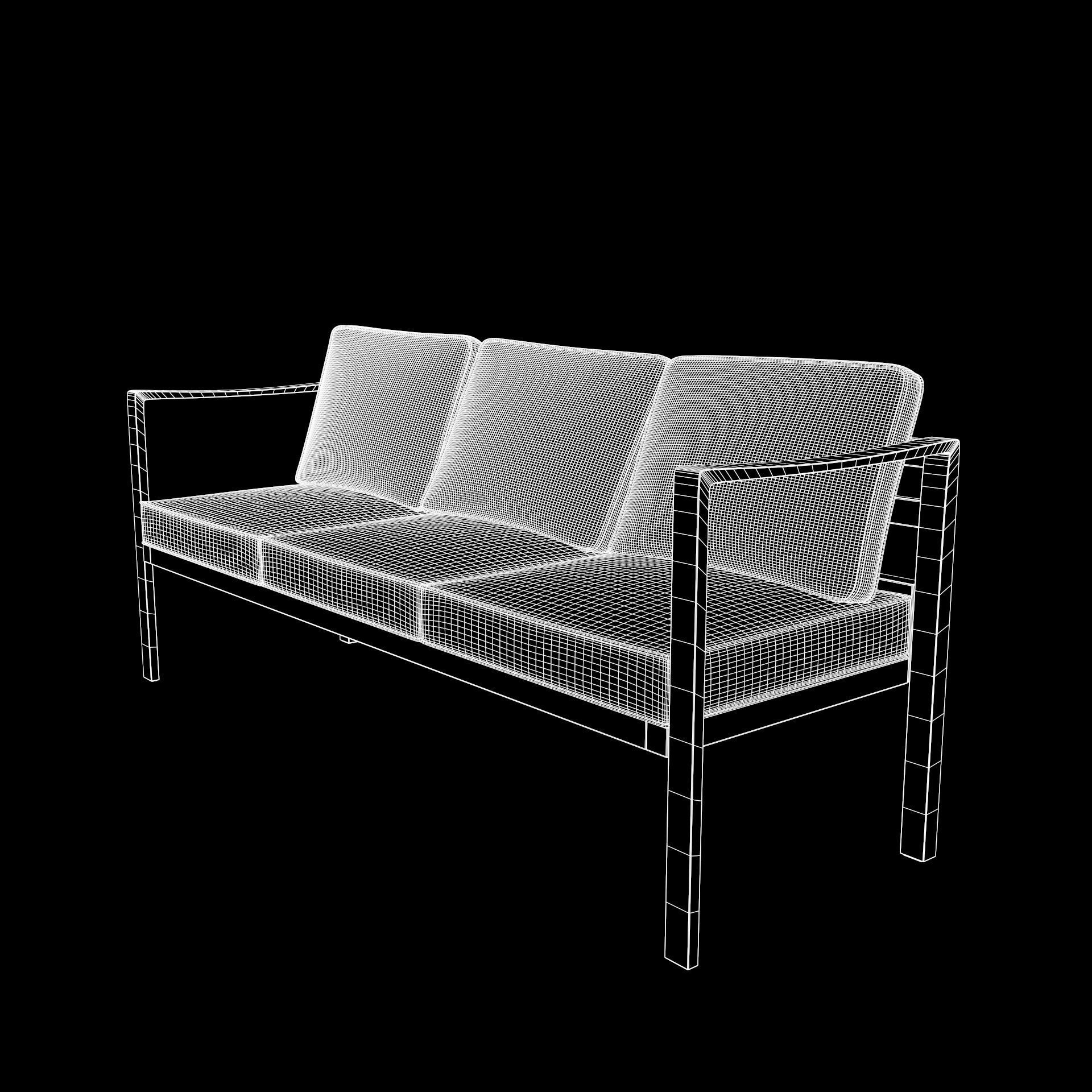 out bench sling fabric 021 Low-poly 3D model_13