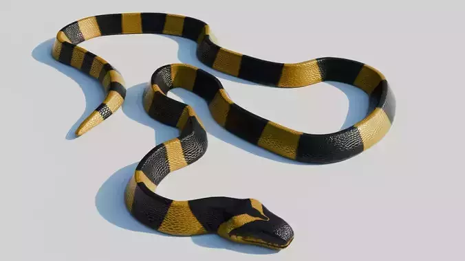 Rigged Banded Krait - Game Ready - PBR