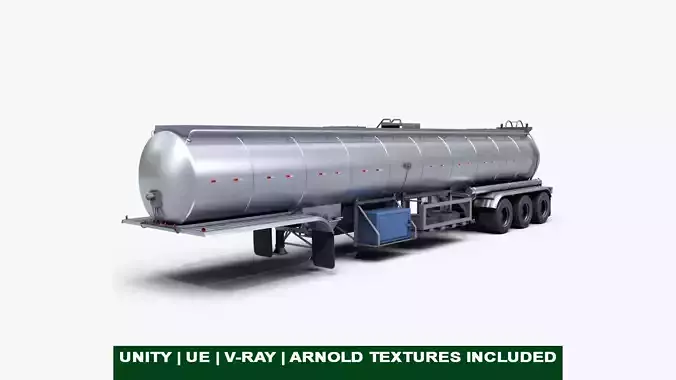 Food Tank Trailer 02 For Heavy Truck PBR Low-poly 3D model