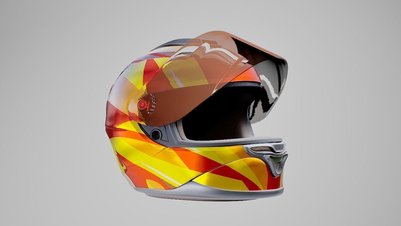 Racing Bike Helmet Free 3D model_21