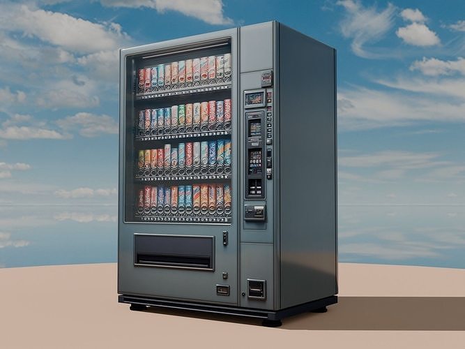 Vending Machine Coke Sprite Pepsi Fanta Junk Food 3D model 2