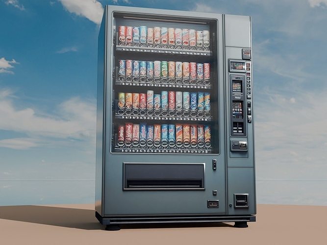Vending Machine Coke Sprite Pepsi Fanta Junk Food 3D model 6