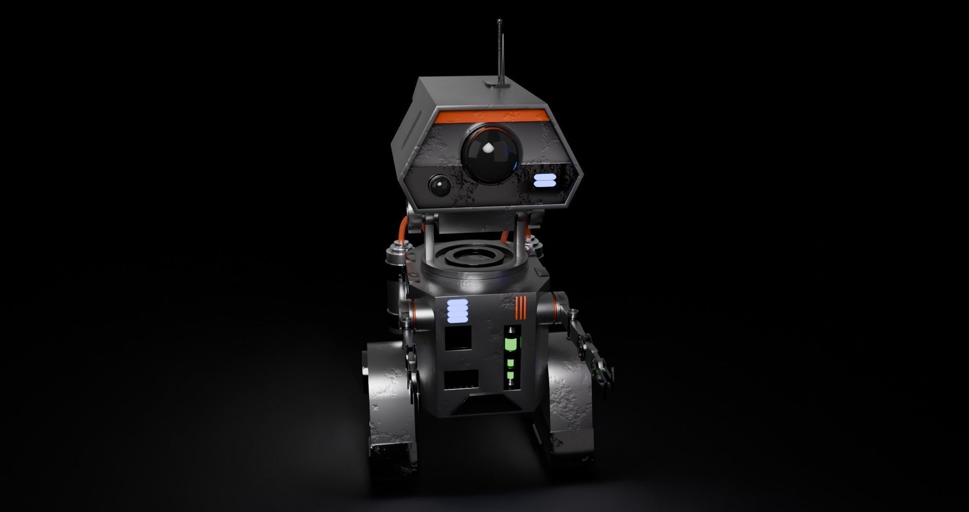worker robot  Low-poly 3D model_2