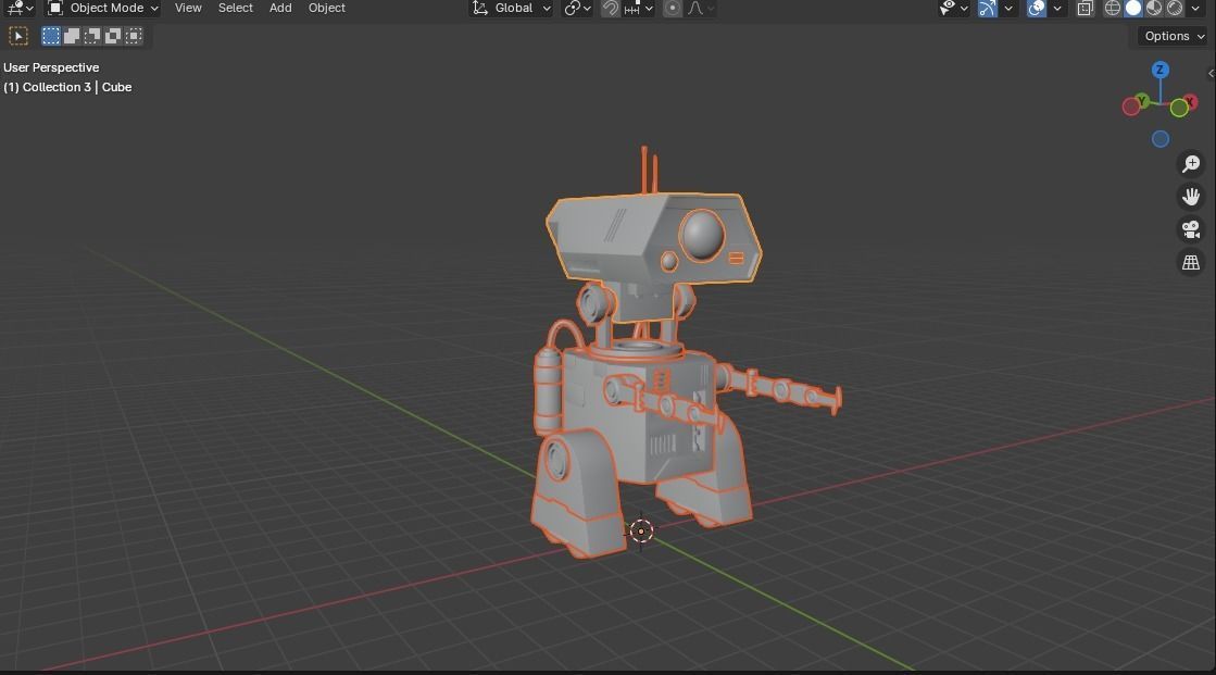 worker robot  Low-poly 3D model_3