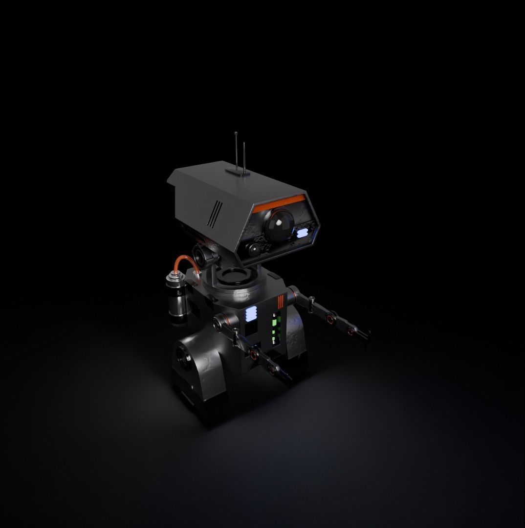 worker robot  Low-poly 3D model_1