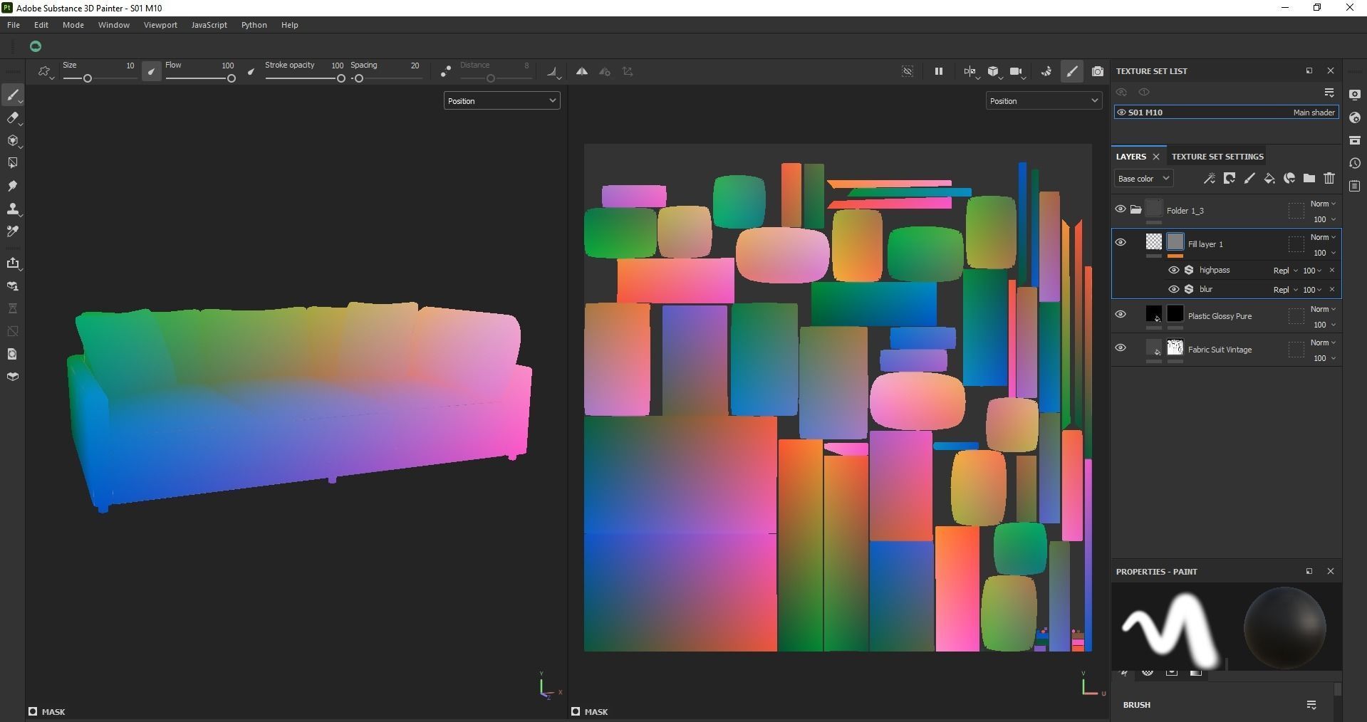 Modern Minimalist Sofa Low-poly 3D model_20