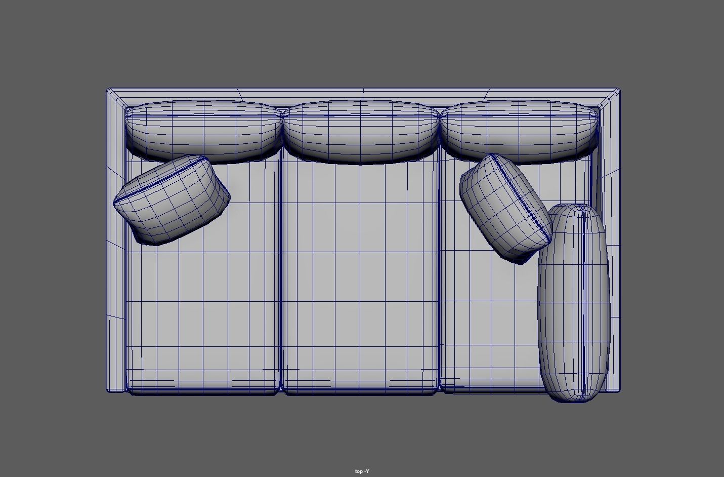 Modern Minimalist Sofa Low-poly 3D model_9