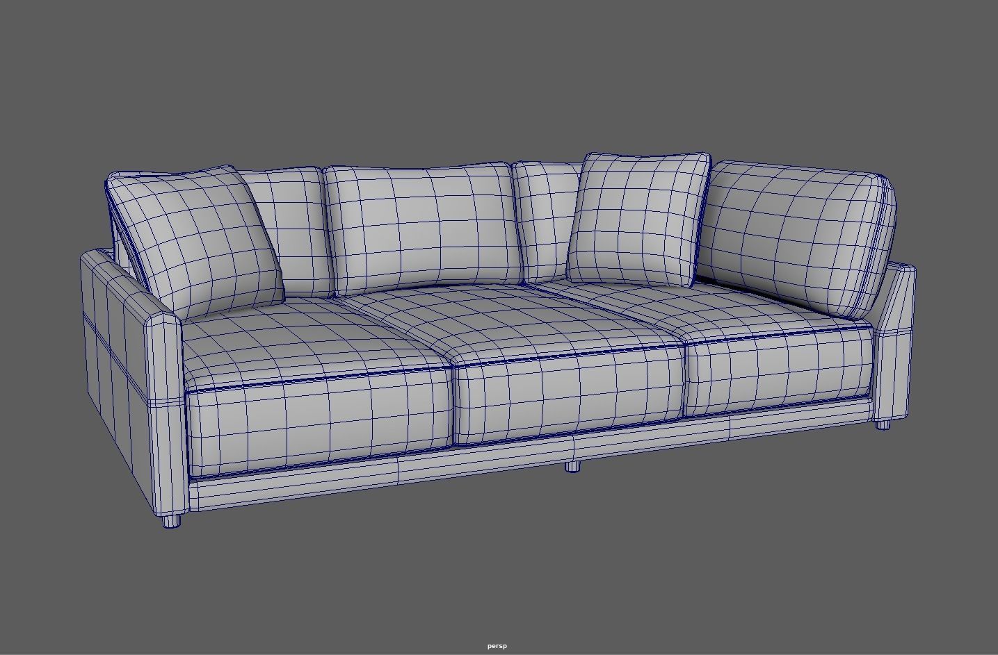 Modern Minimalist Sofa Low-poly 3D model_7