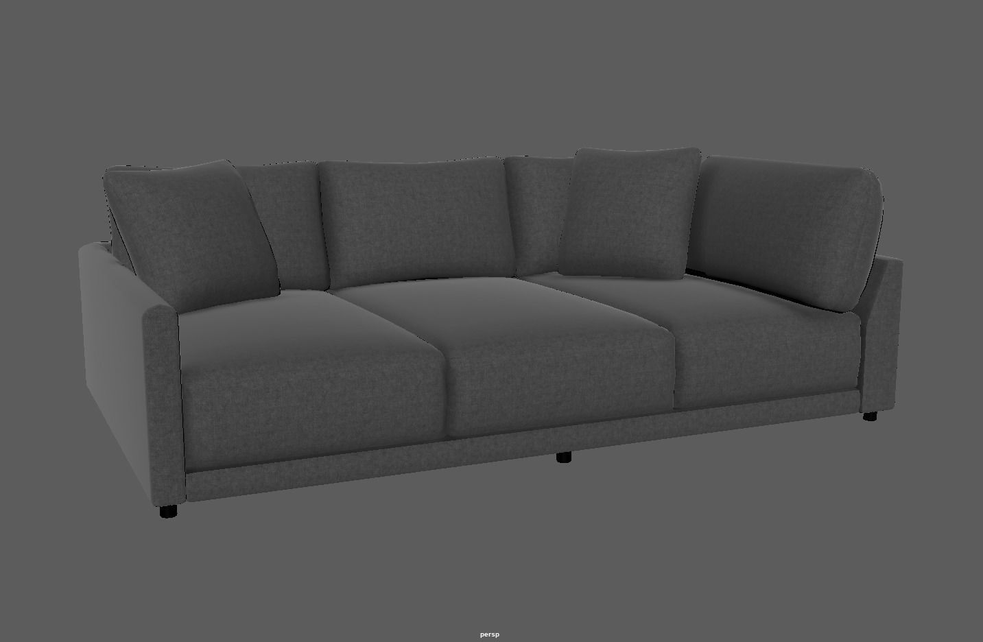 Modern Minimalist Sofa Low-poly 3D model_6