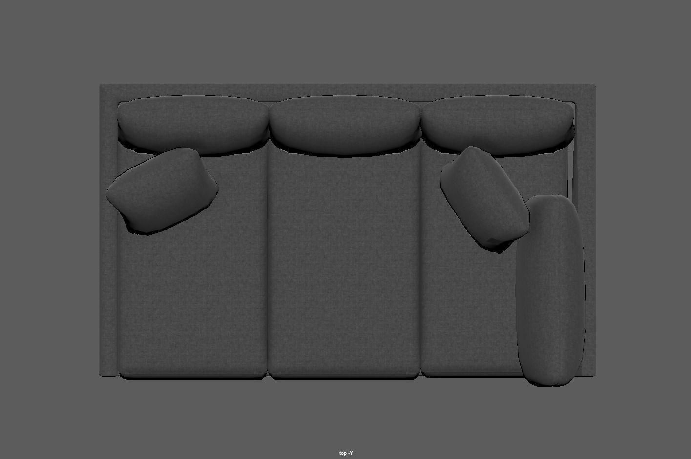 Modern Minimalist Sofa Low-poly 3D model_8