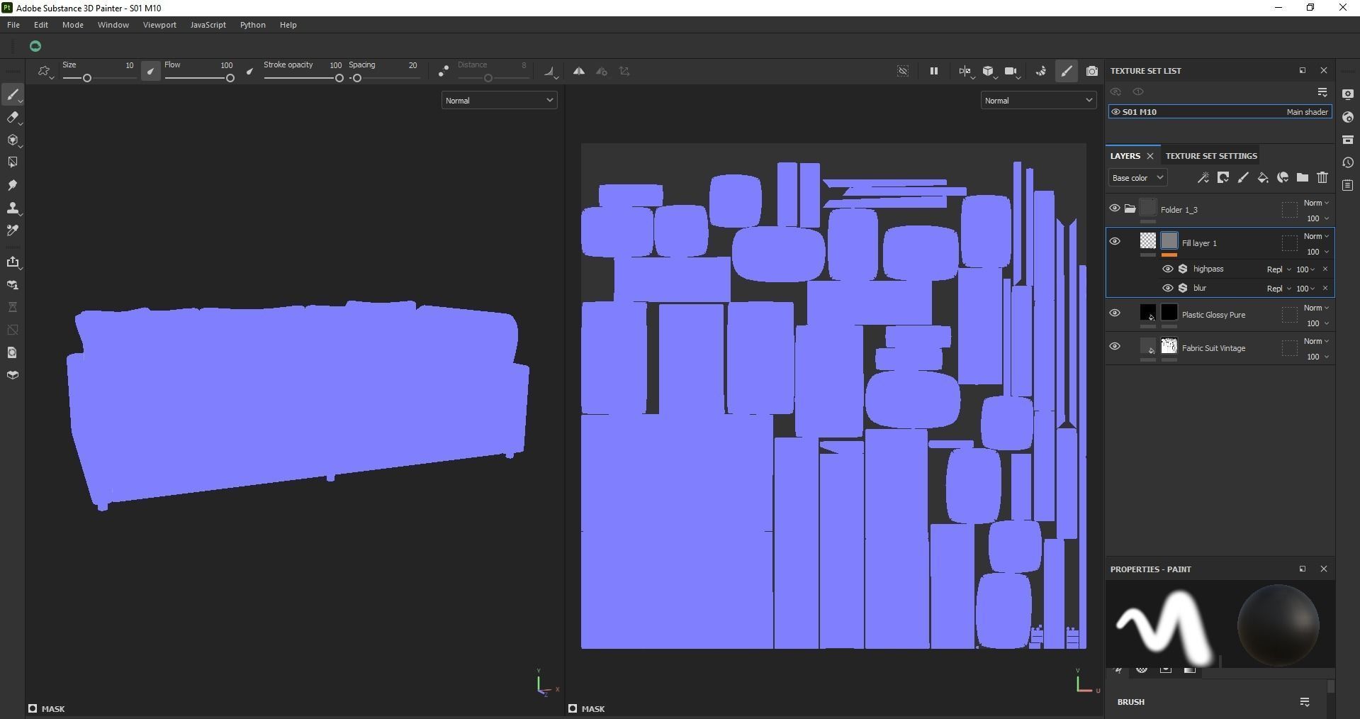Modern Minimalist Sofa Low-poly 3D model_15