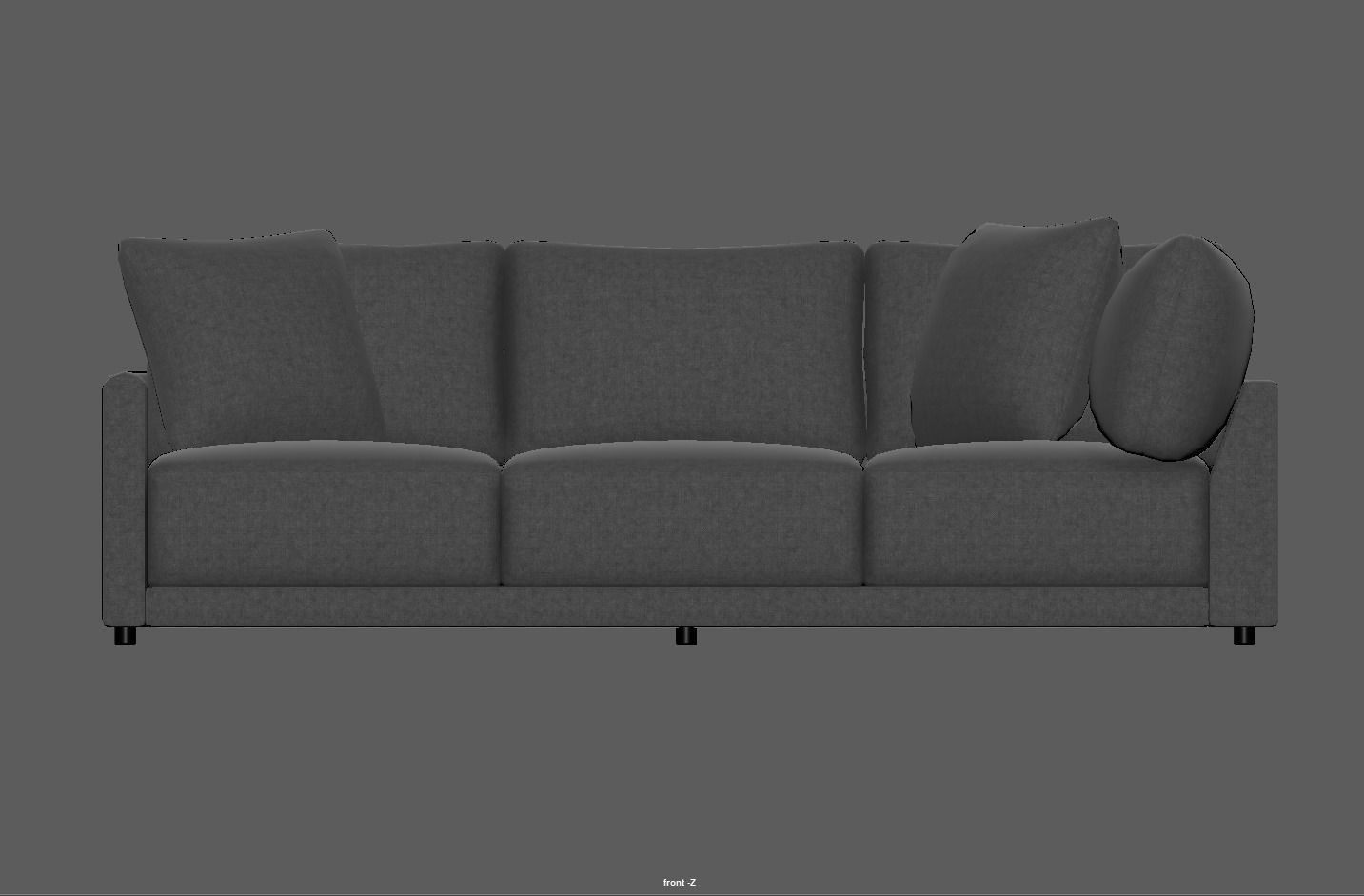 Modern Minimalist Sofa Low-poly 3D model_10