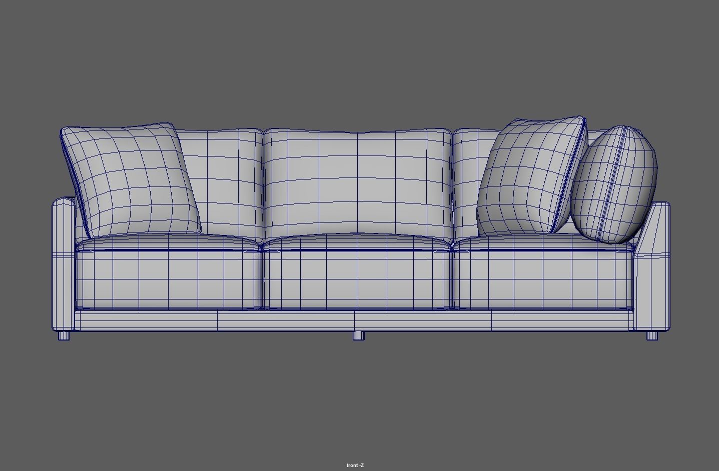 Modern Minimalist Sofa Low-poly 3D model_11