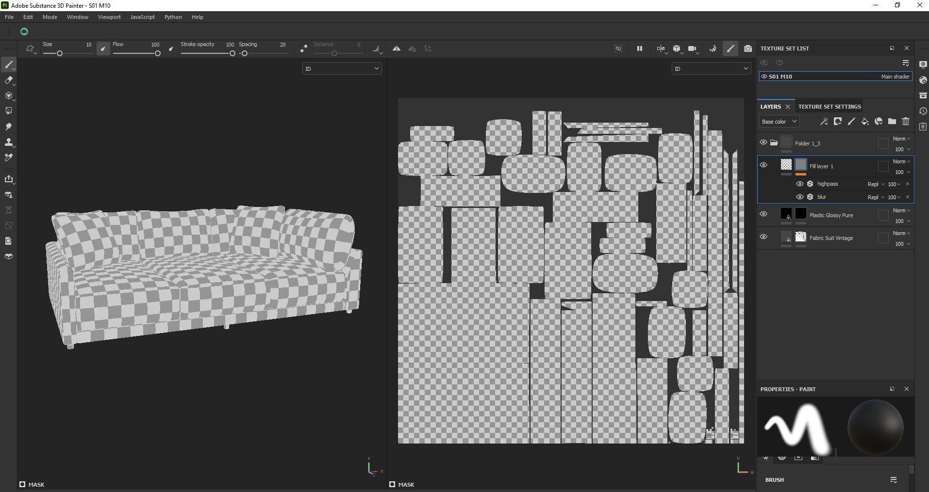 Modern Minimalist Sofa Low-poly 3D model_17