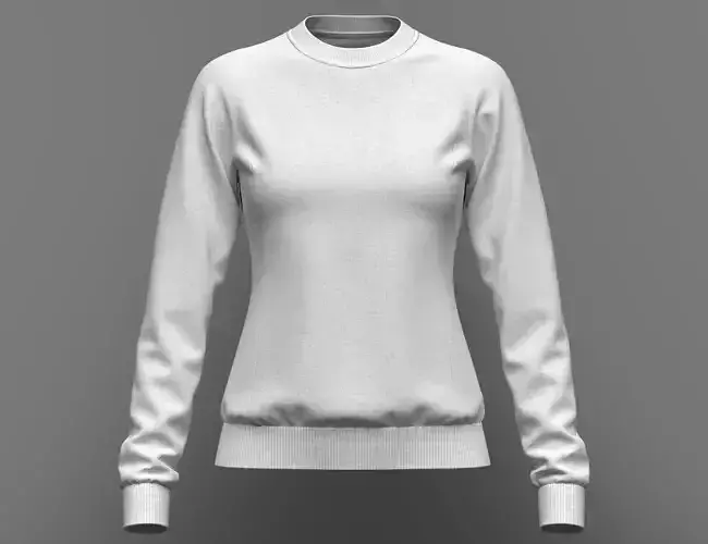 Womens Raglan Sweatshirt 3d Model