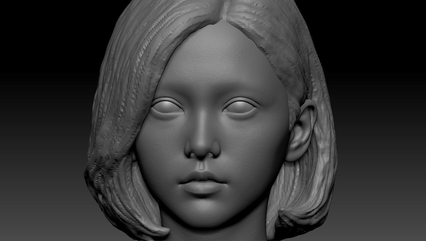Pretty Asia girl for Metahuman topology body model Low-poly 3D model_2