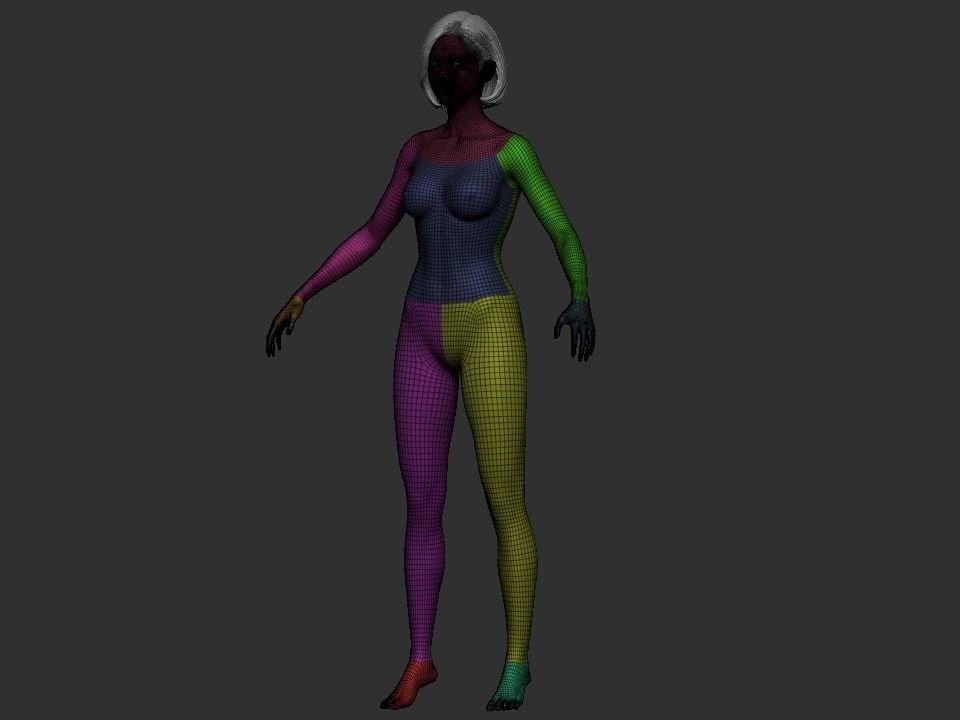 Pretty Asia girl for Metahuman topology body model Low-poly 3D model_8