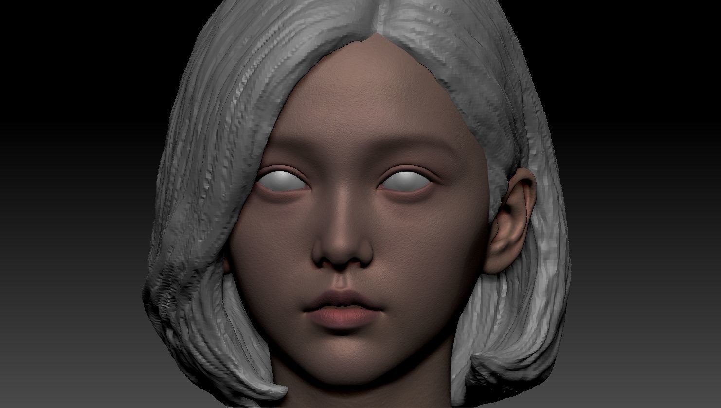 Pretty Asia girl for Metahuman topology body model Low-poly 3D model_1
