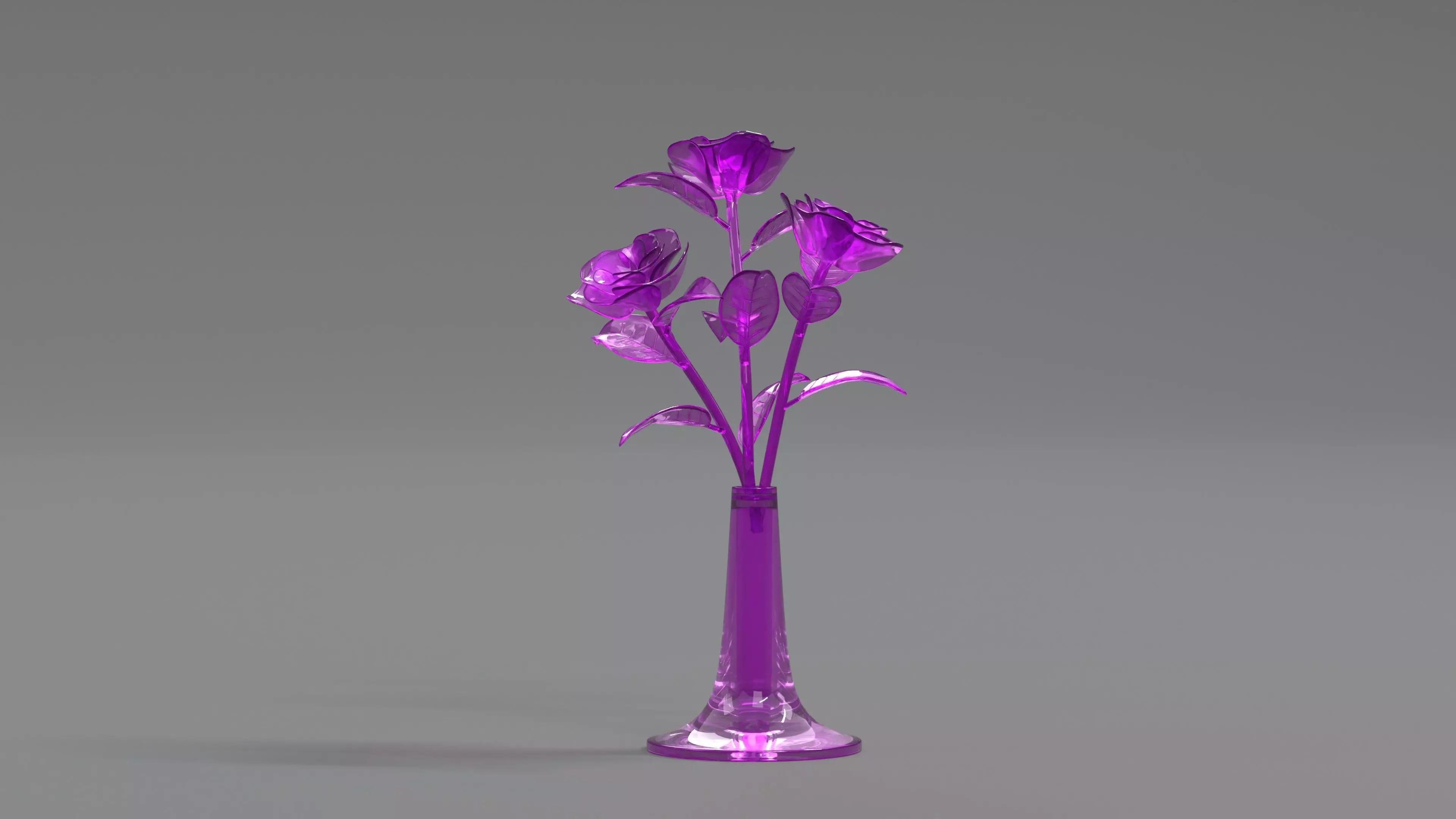 Glass Flower Showpiece Pink 3D model