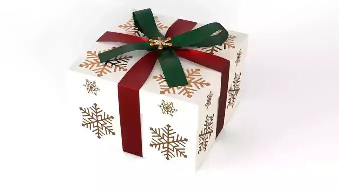 Gift box with snowflake design
