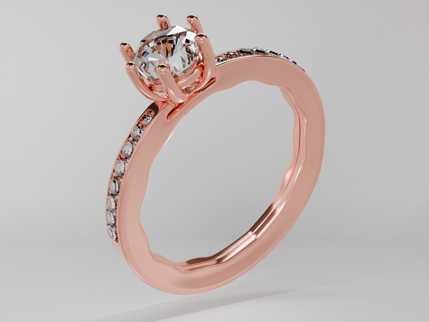 Diamond Ring Low Poly 3D model_3