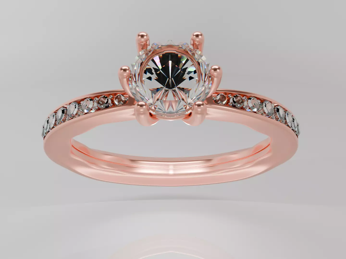 Diamond Ring Low Poly 3D model_0