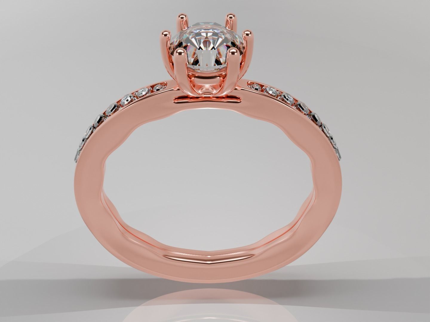 Diamond Ring Low Poly 3D model_2