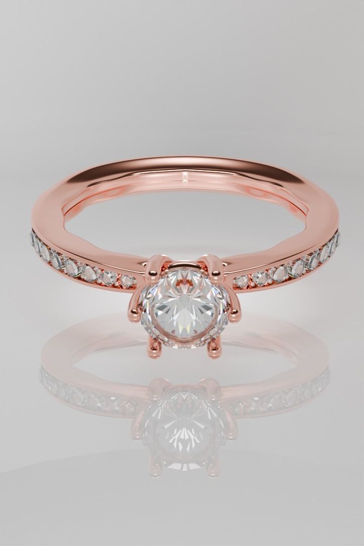 Diamond Ring Low Poly 3D model_1