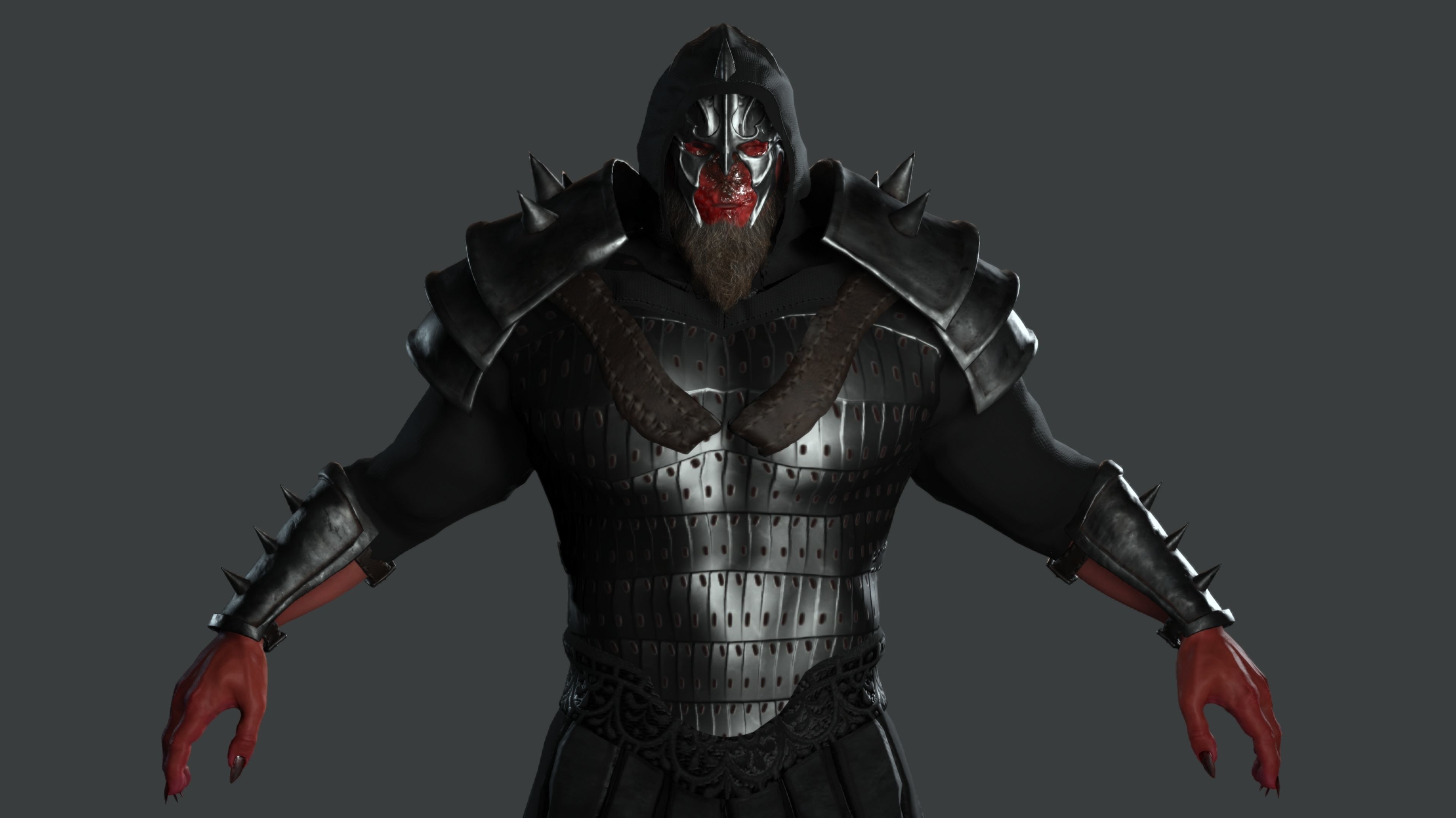 AAA 3D GAME READY FANTASY MALE CHARACTER - MONSTER WARRIOR 02 Low-poly 3D model_12
