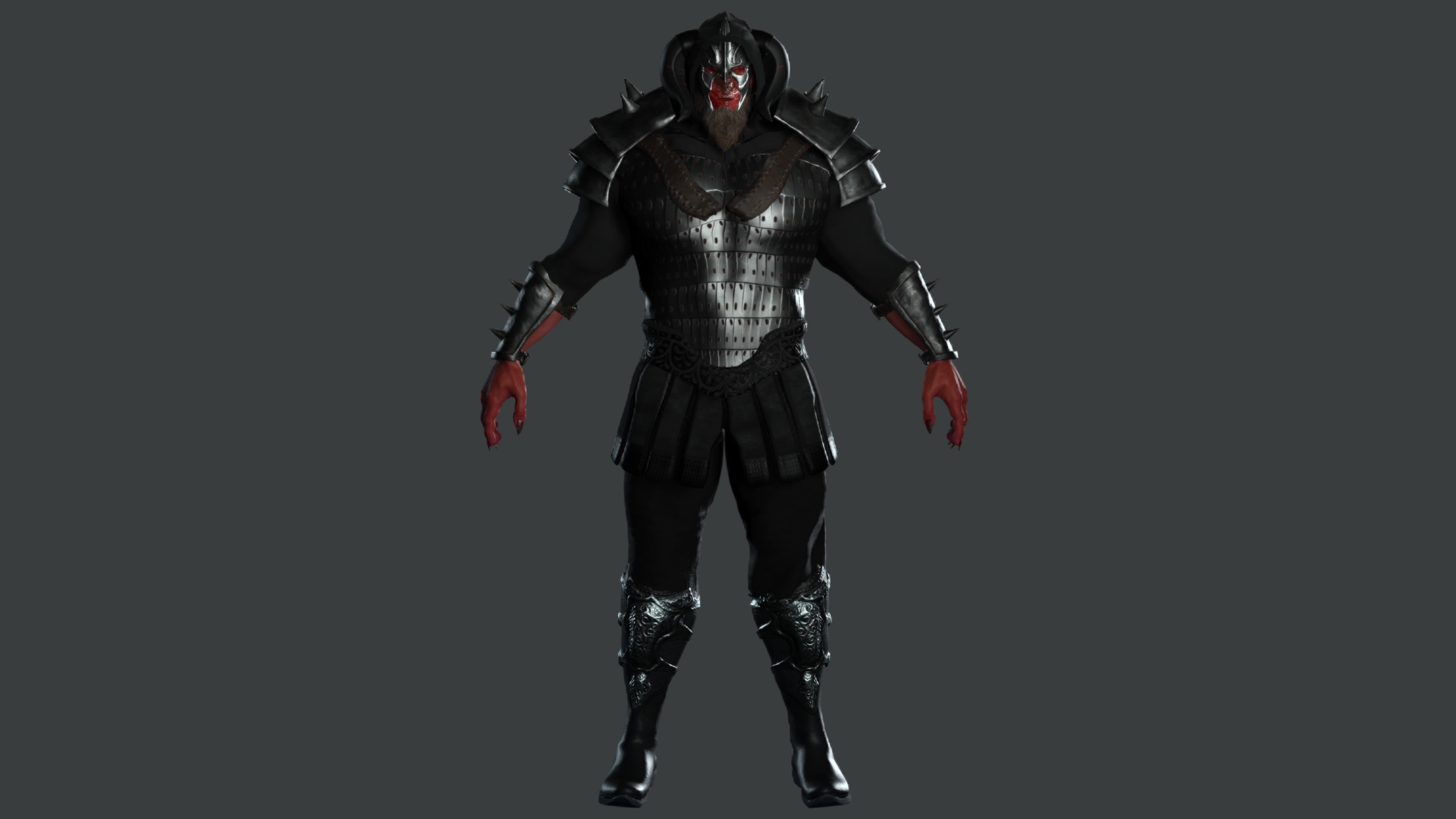 AAA 3D GAME READY FANTASY MALE CHARACTER - MONSTER WARRIOR 02 Low-poly 3D model_8