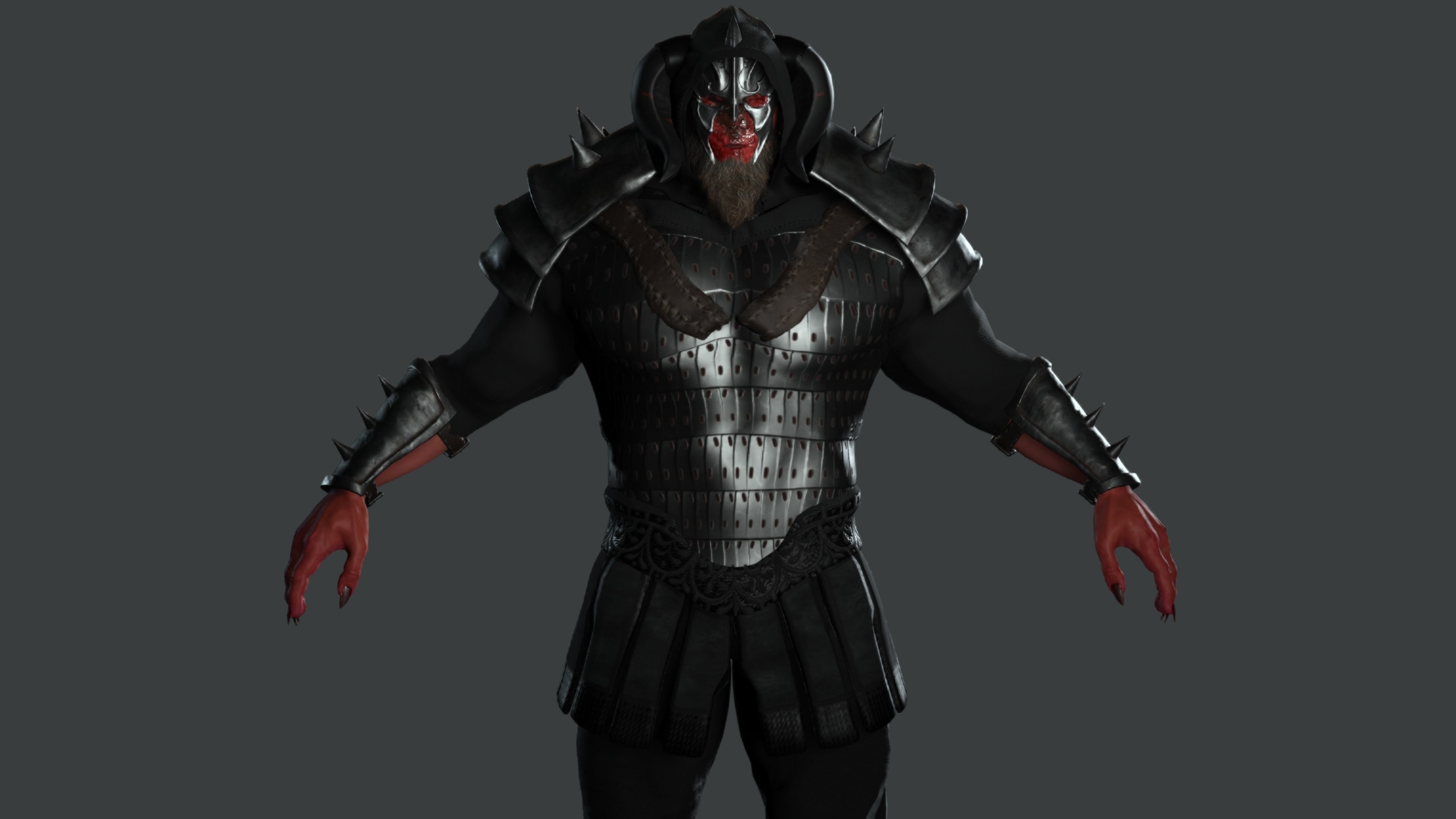 AAA 3D GAME READY FANTASY MALE CHARACTER - MONSTER WARRIOR 02 Low-poly 3D model_4